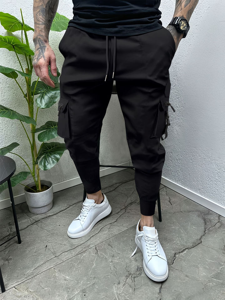 Herren Cargo-Jogginghose mit multifunktionalen Taschen und elastischem Bund Aliams