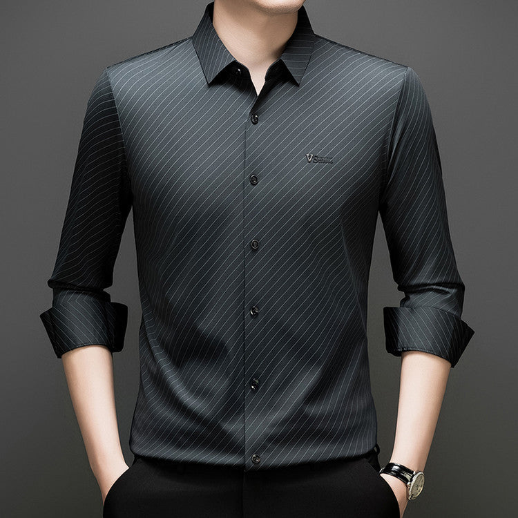 Herren klassisches Streifenhemd Aliams