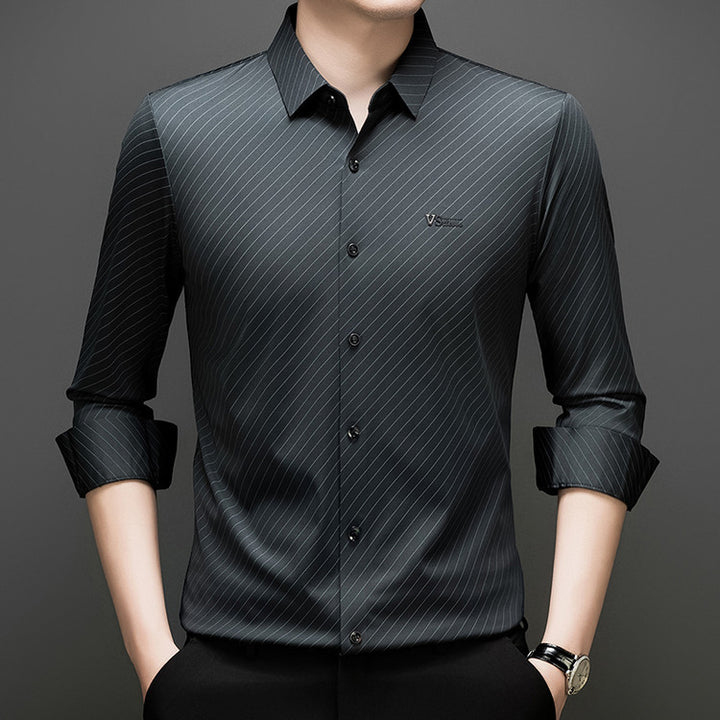 Herren klassisches Streifenhemd Aliams