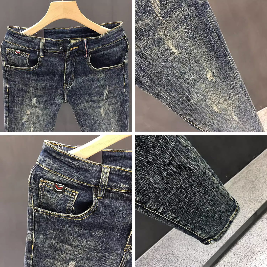 Herren Skinny Jeans mit distressed Details und modernem Schnitt Aliams