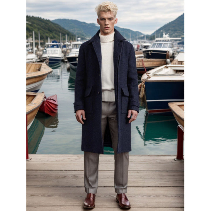 Herren Eleganter und zeitloser Wool-Langmantel Aliams