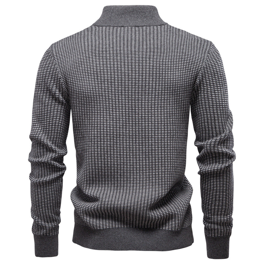 Herren Strickpullover mit modernem Zipper und strukturiertem Design Aliams