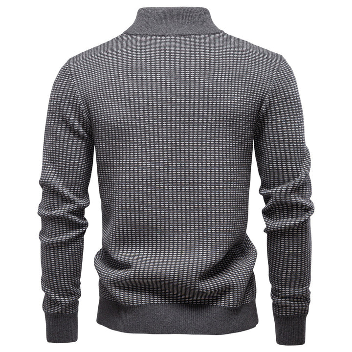 Herren Strickpullover mit modernem Zipper und strukturiertem Design Aliams