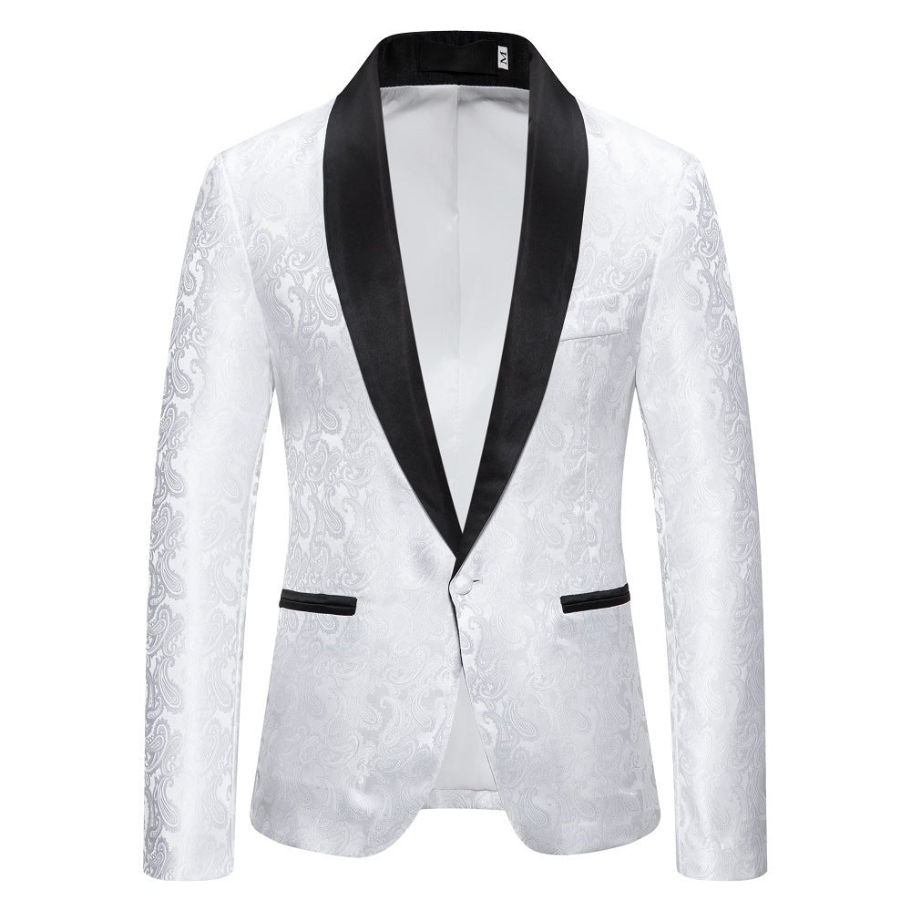 Herren eleganter Smoking-Blazer mit Paisleymuster und satinierter Verfeinerung Aliams