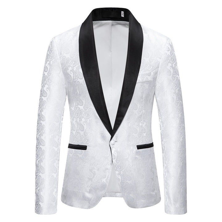 Herren eleganter Smoking-Blazer mit Paisleymuster und satinierter Verfeinerung Aliams