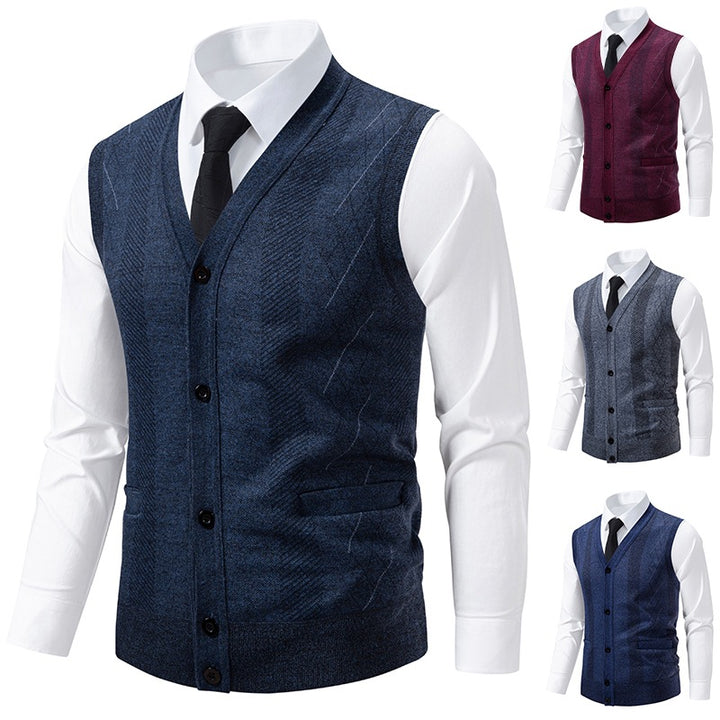 Herren elegante Weste mit strukturiertem Design und praktischen Taschen Aliams