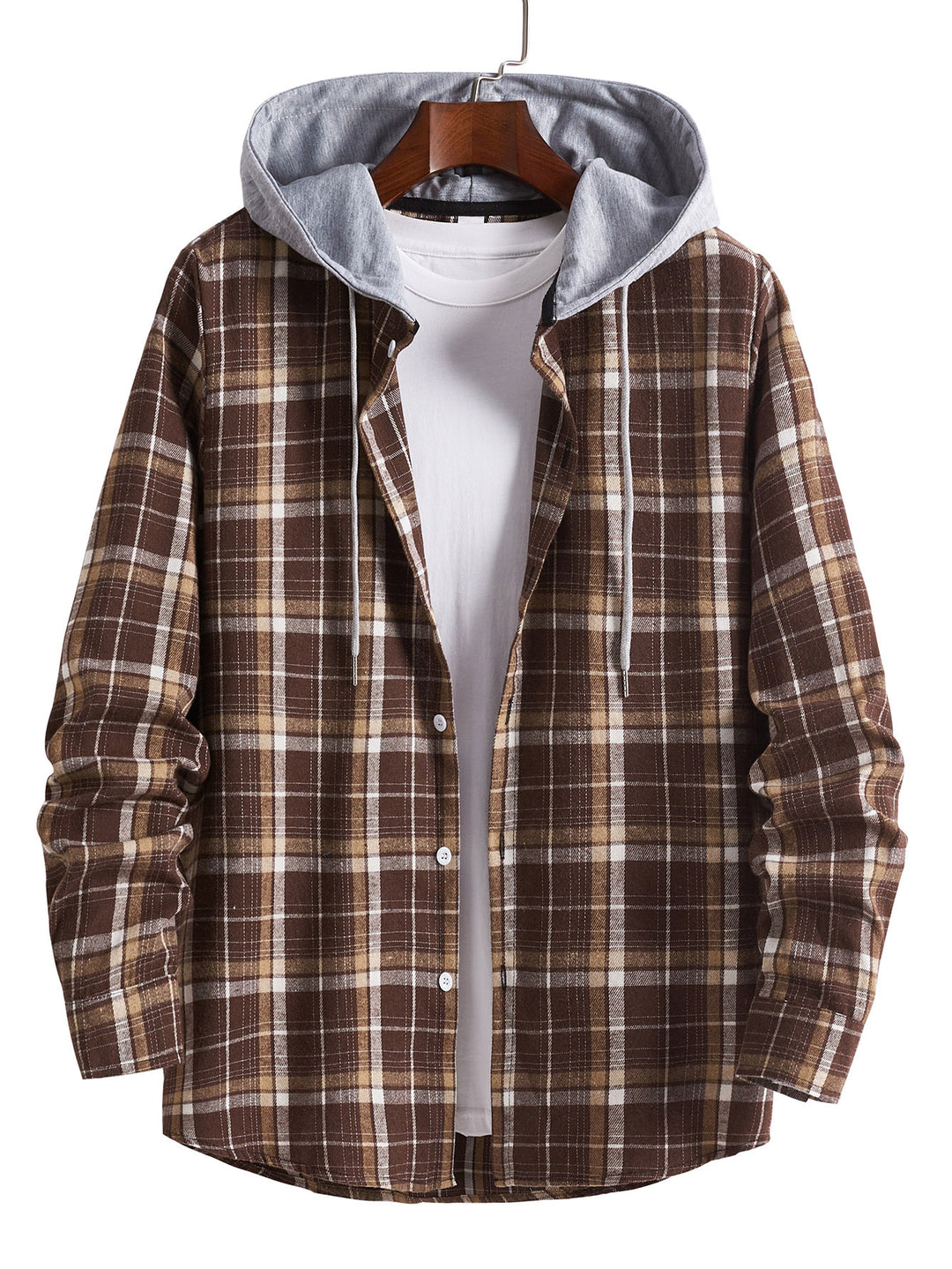 Herren Hemd mit Kapuze im lässigen Karo-Look Aliams