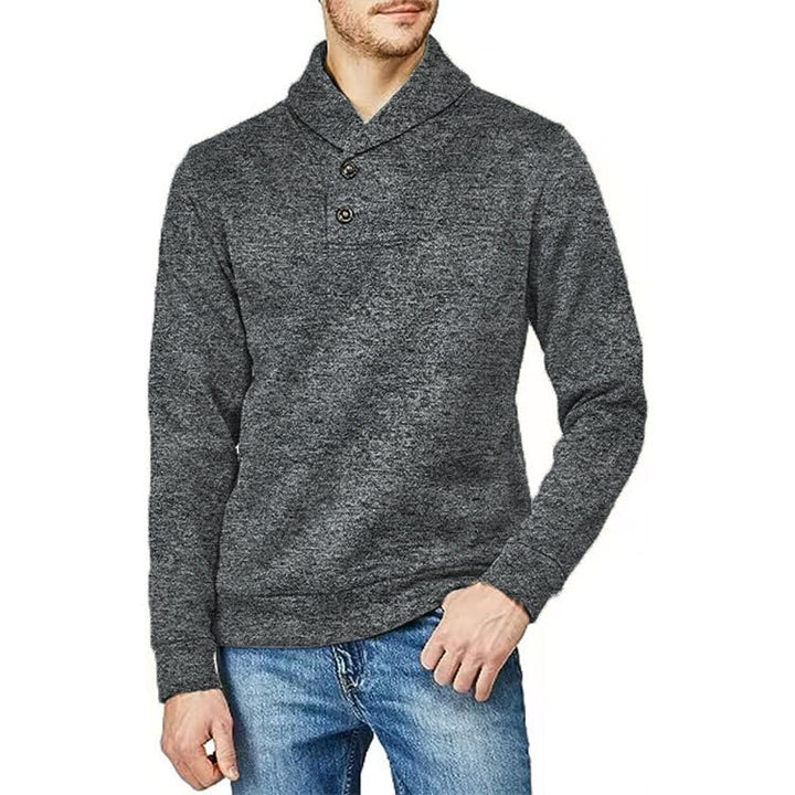 Herren Pullover mit Stehkragen und Knopfdetail Aliams