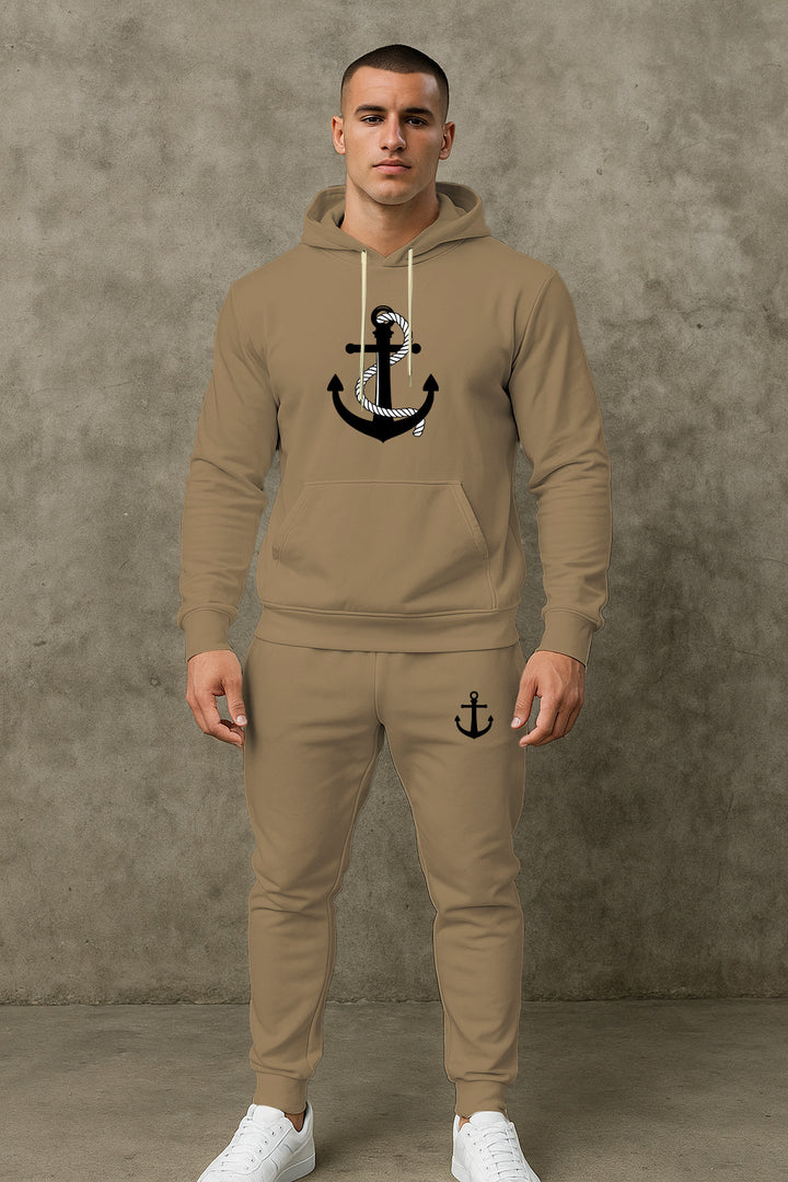 Herren Hoodie- und Jogginghose-Set mit maritimem Ankerdesign Aliams