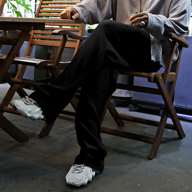 Herren Sportliche Ripp-Trainingshose mit verstellbarem Bund und Seitentaschen Aliams