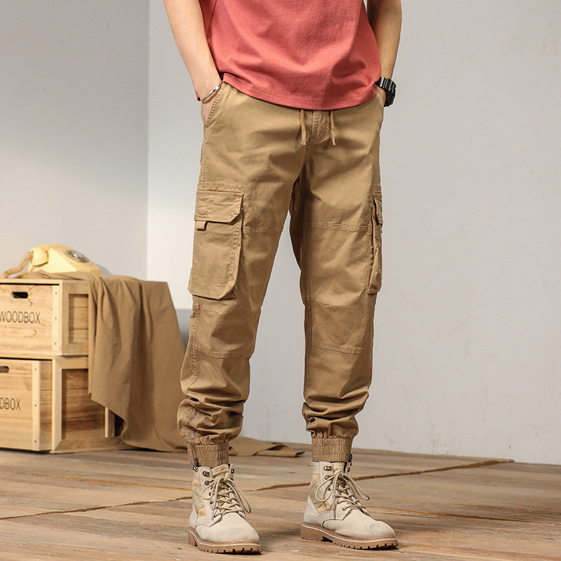 Herren vielseitige Maxcargo-Hose im urbanen Stil mit elastischem Bund und mehreren Taschen Aliams