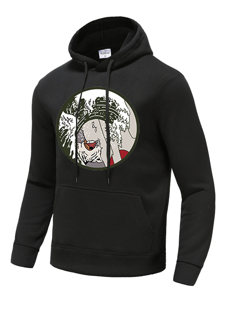 Herren Kapuzenpullover mit kreativer Welle Grafik Aliams