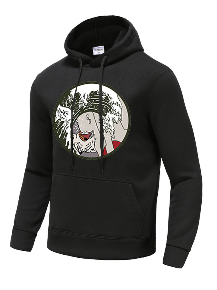 Herren Kapuzenpullover mit kreativer Welle Grafik Aliams