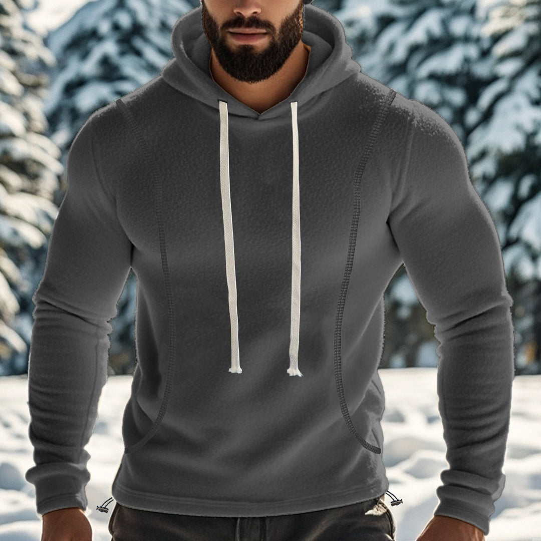 Herren Fleece-Kapuzenpullover mit praktischen Taschen Aliams