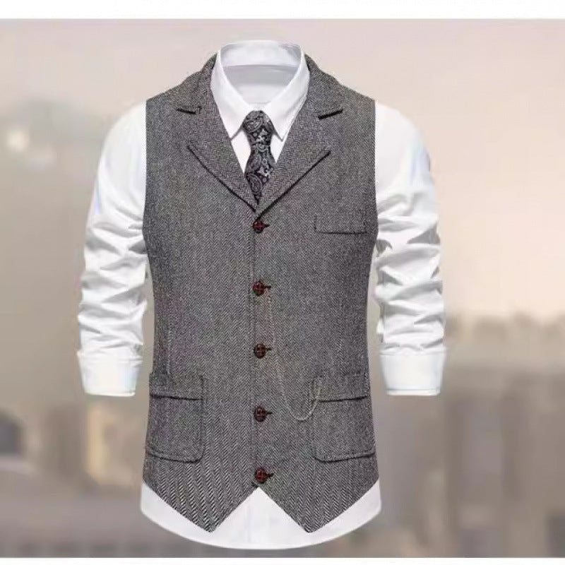 Herren elegante Strickweste mit modernen Details und praktischen Taschen Aliams