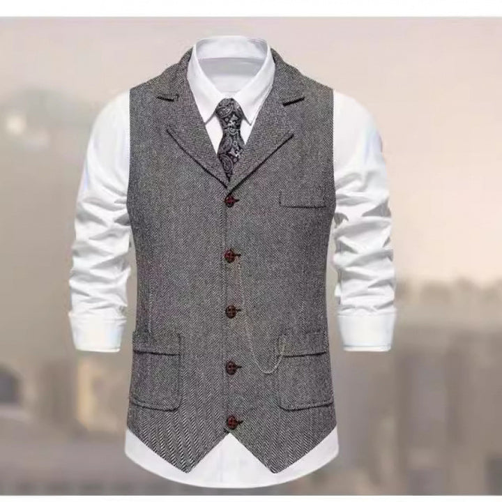 Herren elegante Strickweste mit modernen Details und praktischen Taschen Aliams