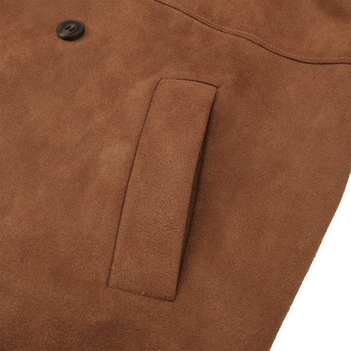 Herren Elegante Suede Trenchcoat mit doppelter Knopfleiste und praktischen Taschen Aliams