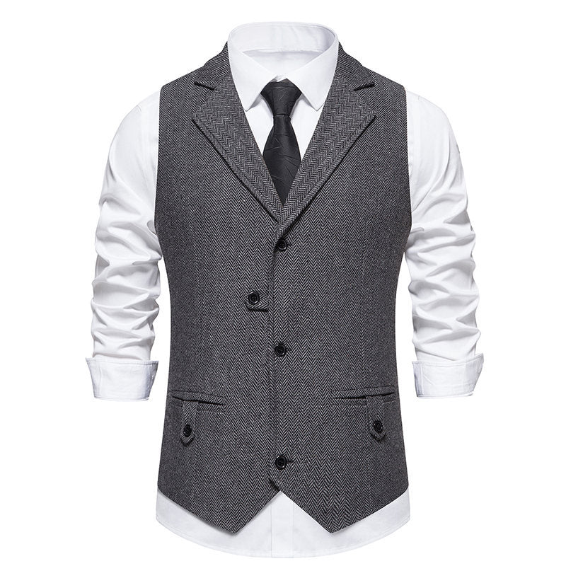 Herren elegante Weste mit modernem Hahnentritt-Muster Aliams