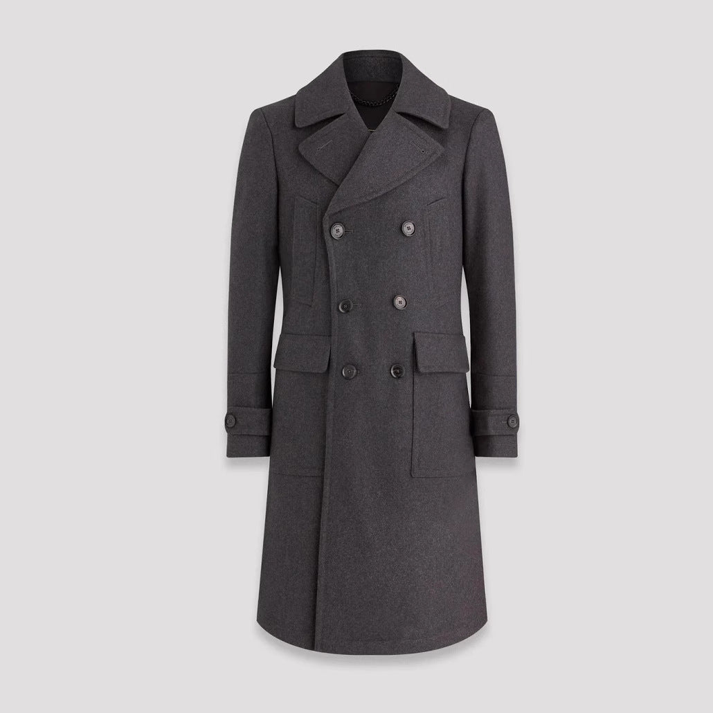 Herren eleganter Doppelt-Mantel mit praktischen Taschen und hochwertigem Futter Aliams