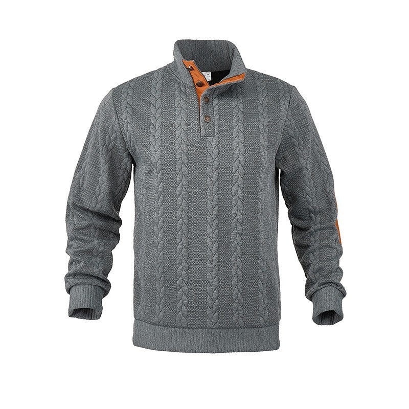 Herren Strickpullover mit hohem Kragen und modischem Zopfdesign Aliams