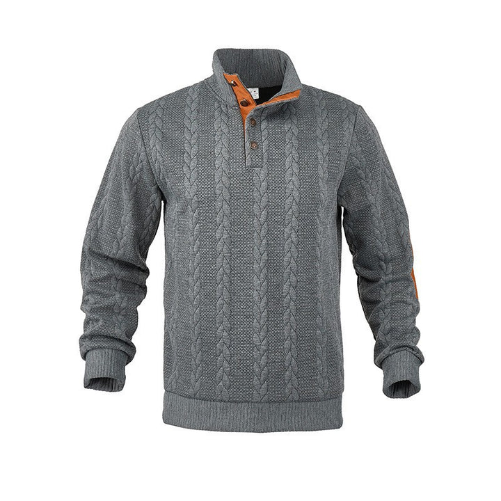 Herren Strickpullover mit hohem Kragen und modischem Zopfdesign Aliams