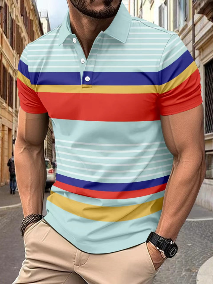 Herren Poloshirt mit modischem Streifendessin und hochwertiger Baumwollmischung Aliams