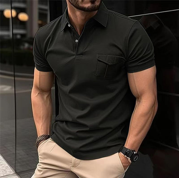 Herren Kurzarm Poloshirt mit praktischer Brusttasche und modernem Schnitt Aliams