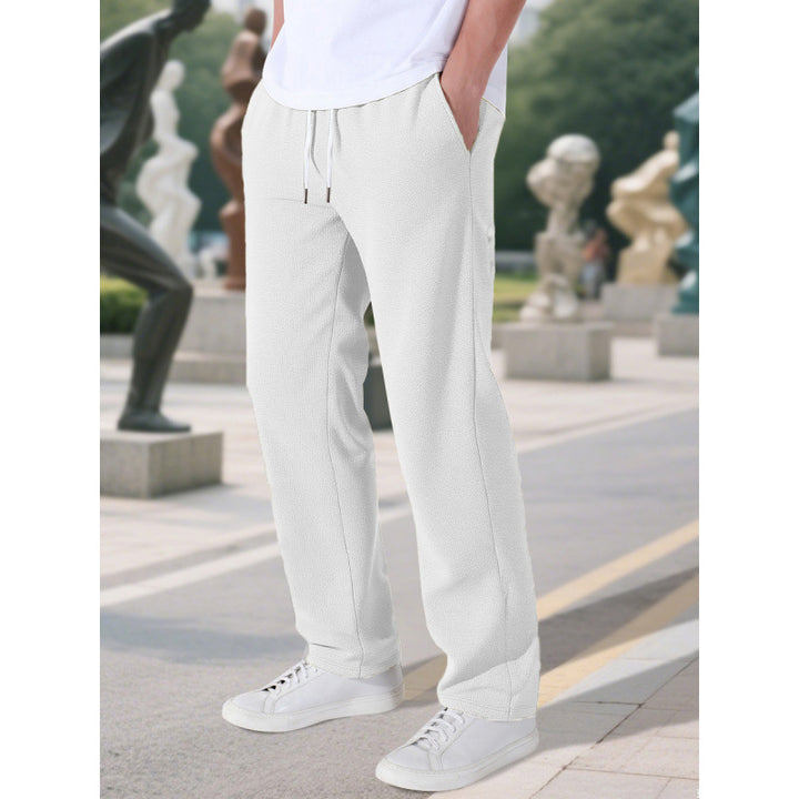 Herren Bequeme Freizeithose mit verstellbarem Bund und seitlichen Taschen Aliams