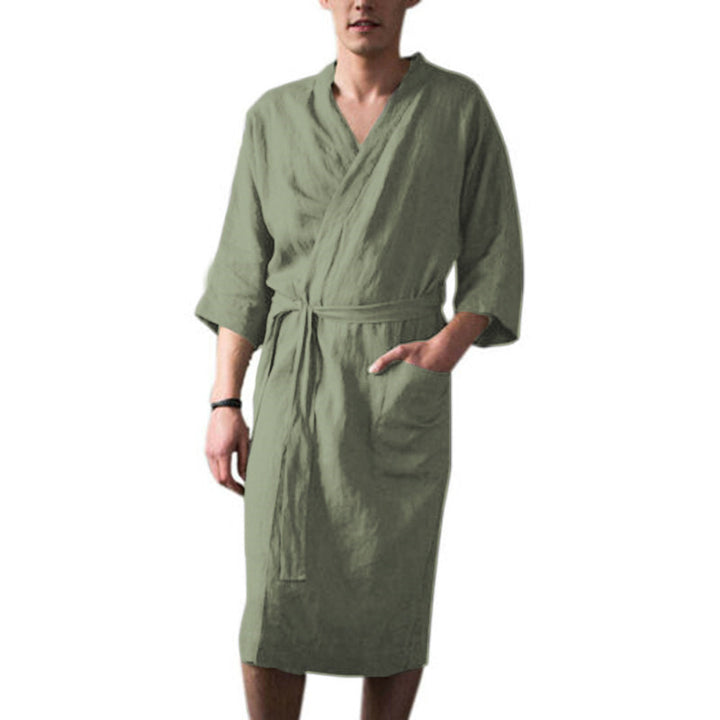 Herren Kimono-Bademantel aus hochwertigem, atmungsaktivem Material Aliams