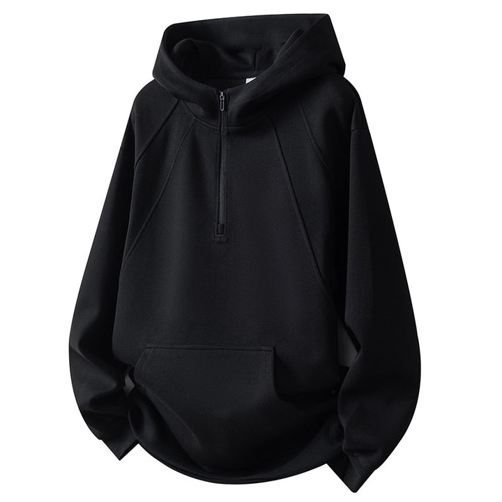 Herren Sportliches Fleece-Hoodie mit halbem Reißverschluss Aliams