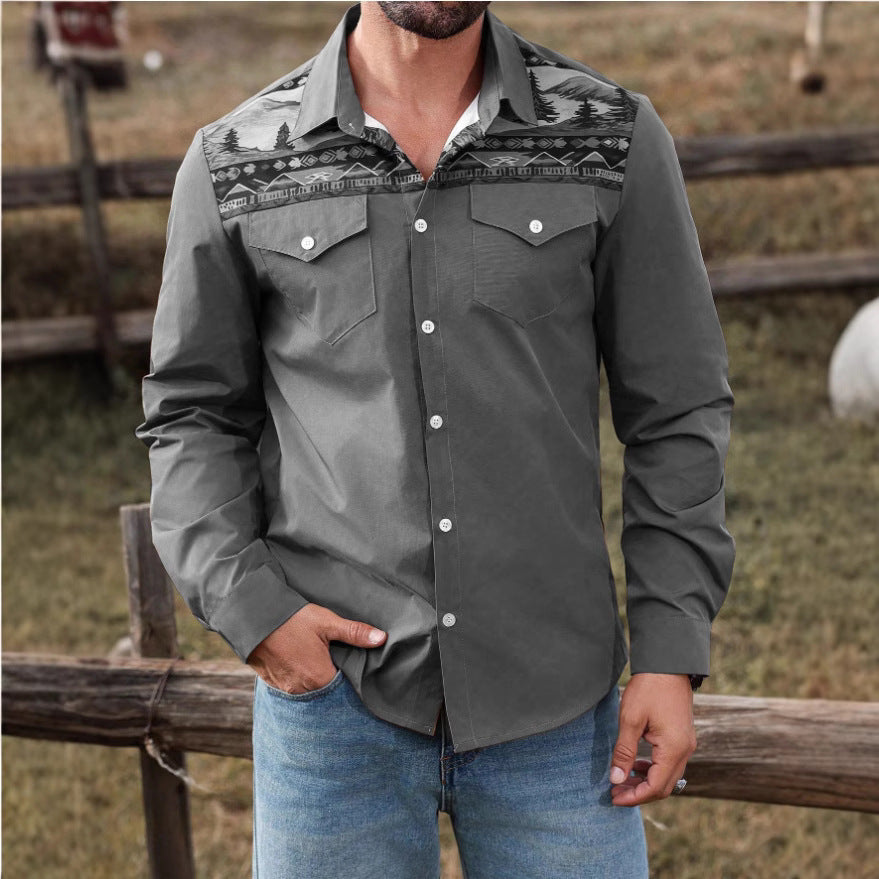 Herren Hemd mit kunstvollem Naturmotiv Aliams