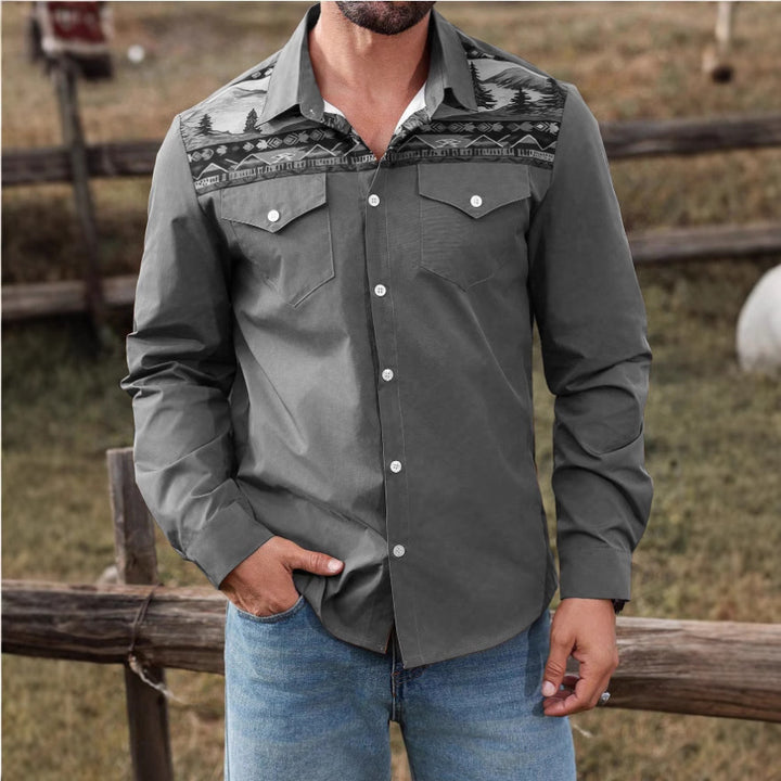 Herren Hemd mit kunstvollem Naturmotiv Aliams