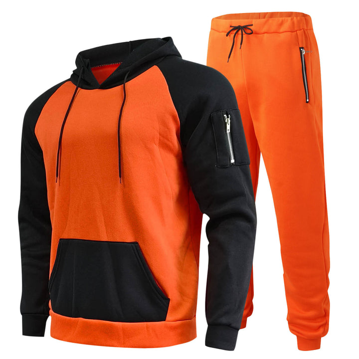 Herren Sportliches Kapuzenpullover- und Jogginghosen-Set mit funktionalen Seitentaschen Aliams