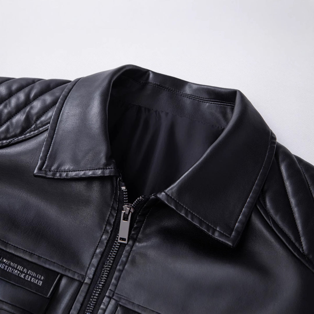 Herren Bikerjacke aus hochwertigem Kunstleder Aliams