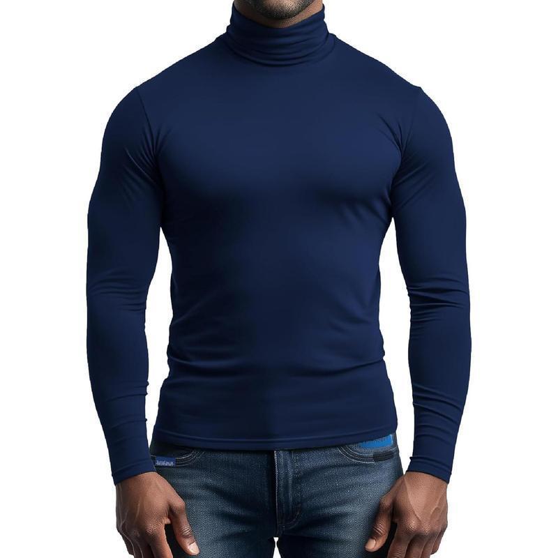 Herren atmungsaktives Rollkragen-T-Shirt aus weichem Jersey Aliams
