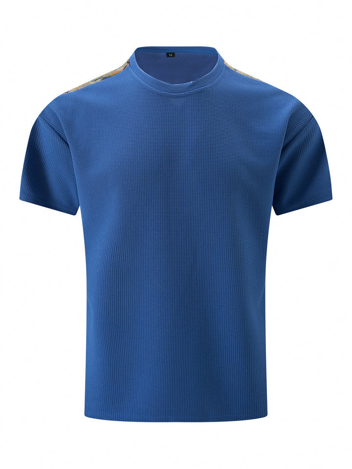 Herren atmungsaktives Kurzarm-T-Shirt mit strukturiertem Design und modernen Akzenten Aliams