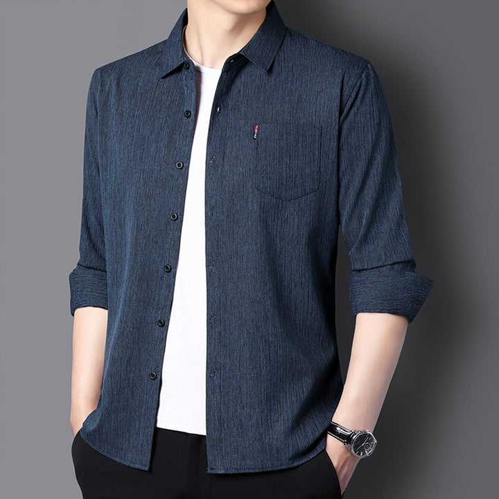 Herren Feines, strukturiertes Langarmhemd Aliams