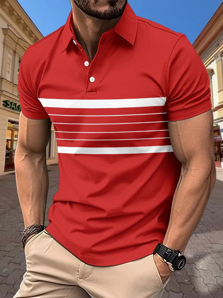 Herren Poloshirt mit modischen Streifen und bequemen Stoff Aliams