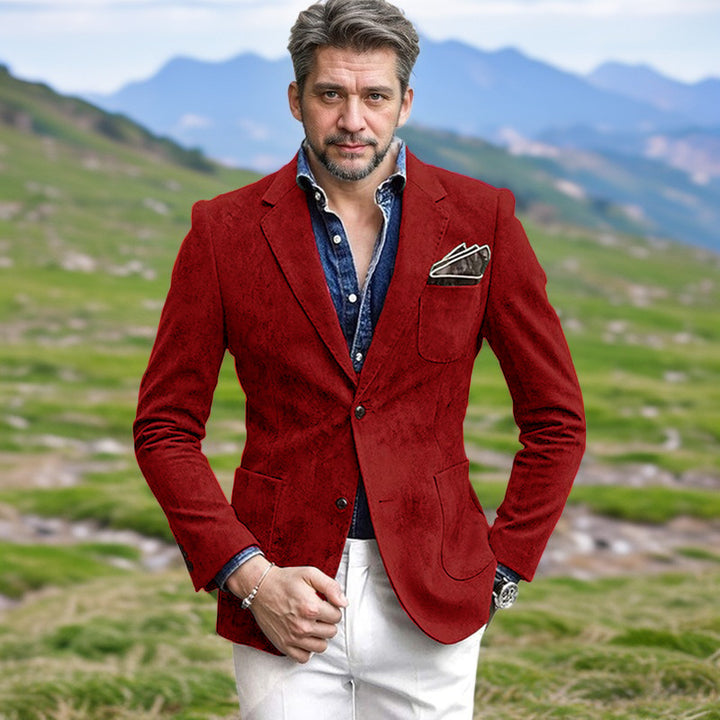 Herren Samt-Blazer mit eleganter Schnittführung Aliams