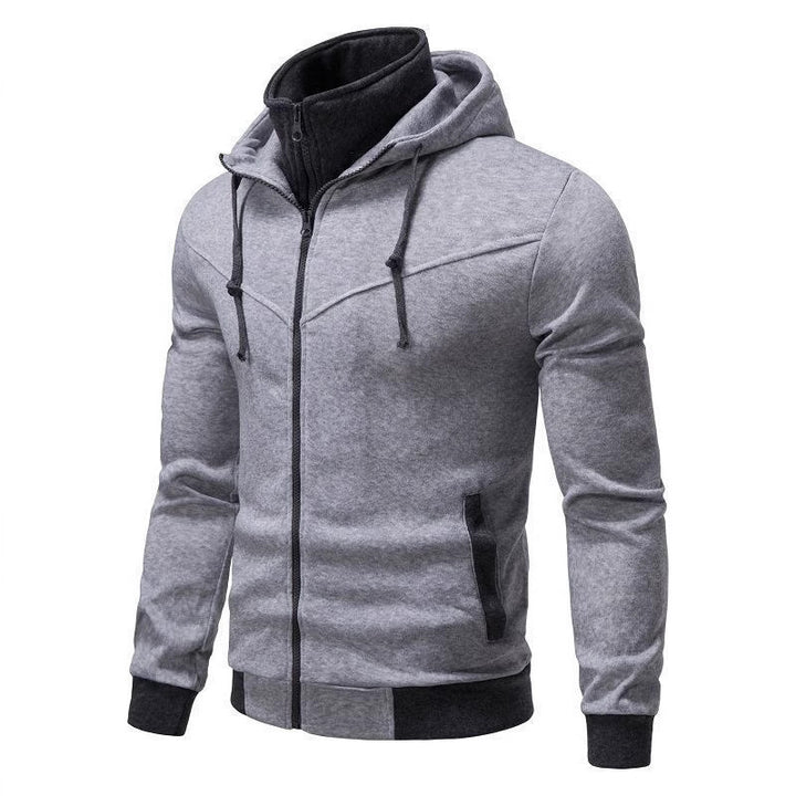 Herren Sportlicher Kapuzenpullover mit hohem Kragen und hochwertigem Reißverschluss Aliams