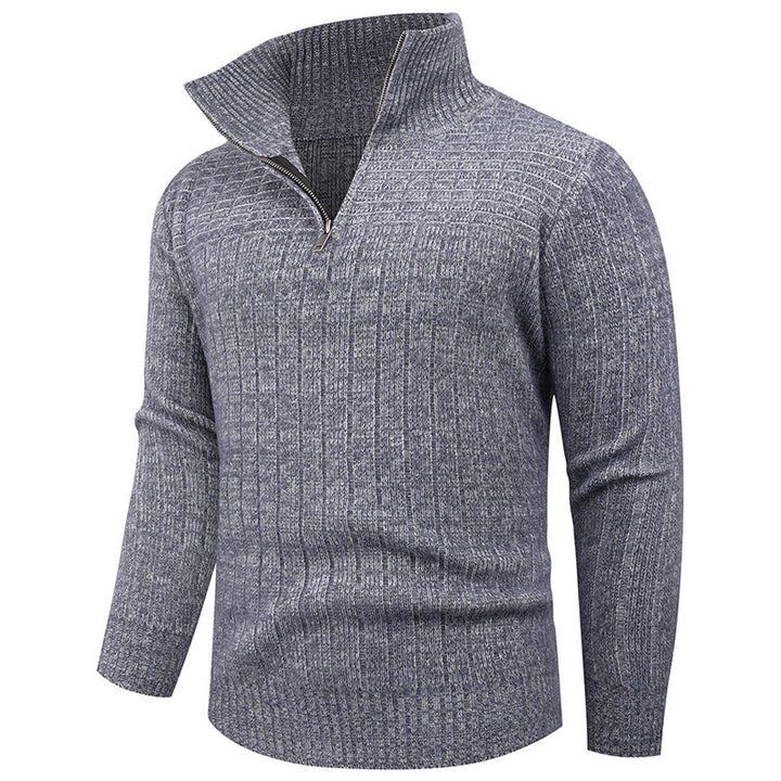Herren Strickpullover mit modernem Zipper und strukturiertem Design Aliams