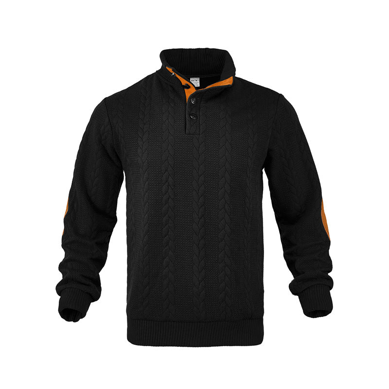 Herren Strukturpullover mit modischem Stehkragen Aliams