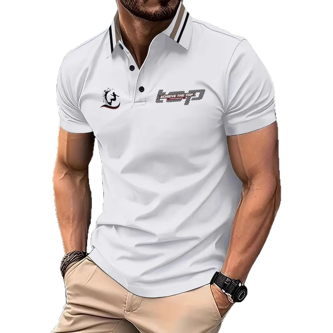 Herren Sportliches Kurzarm Poloshirt mit innovativem Grafikdesign Aliams