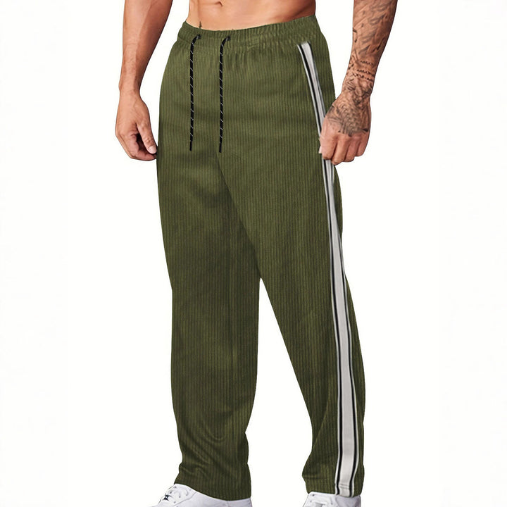 Herren Sportliche Freizeithose mit eleganten Längsstreifen und verstellbarem Bund Aliams