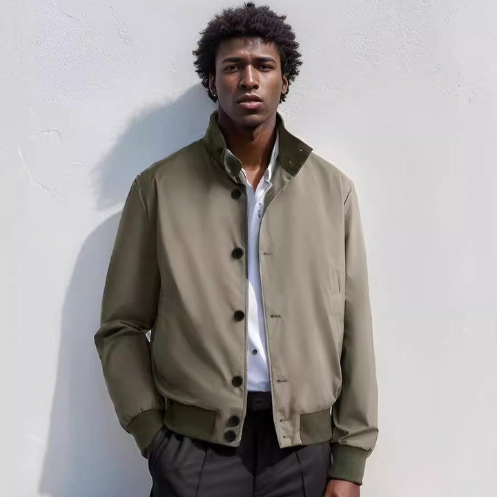 Herren Casual-Bomberjacke mit hohem Kragen und praktischen Taschen Aliams