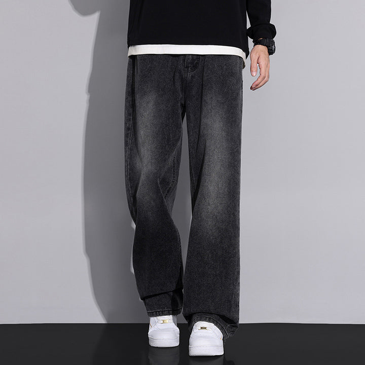 Herren weite Denim-Jeans im modernen Used-Look Aliams