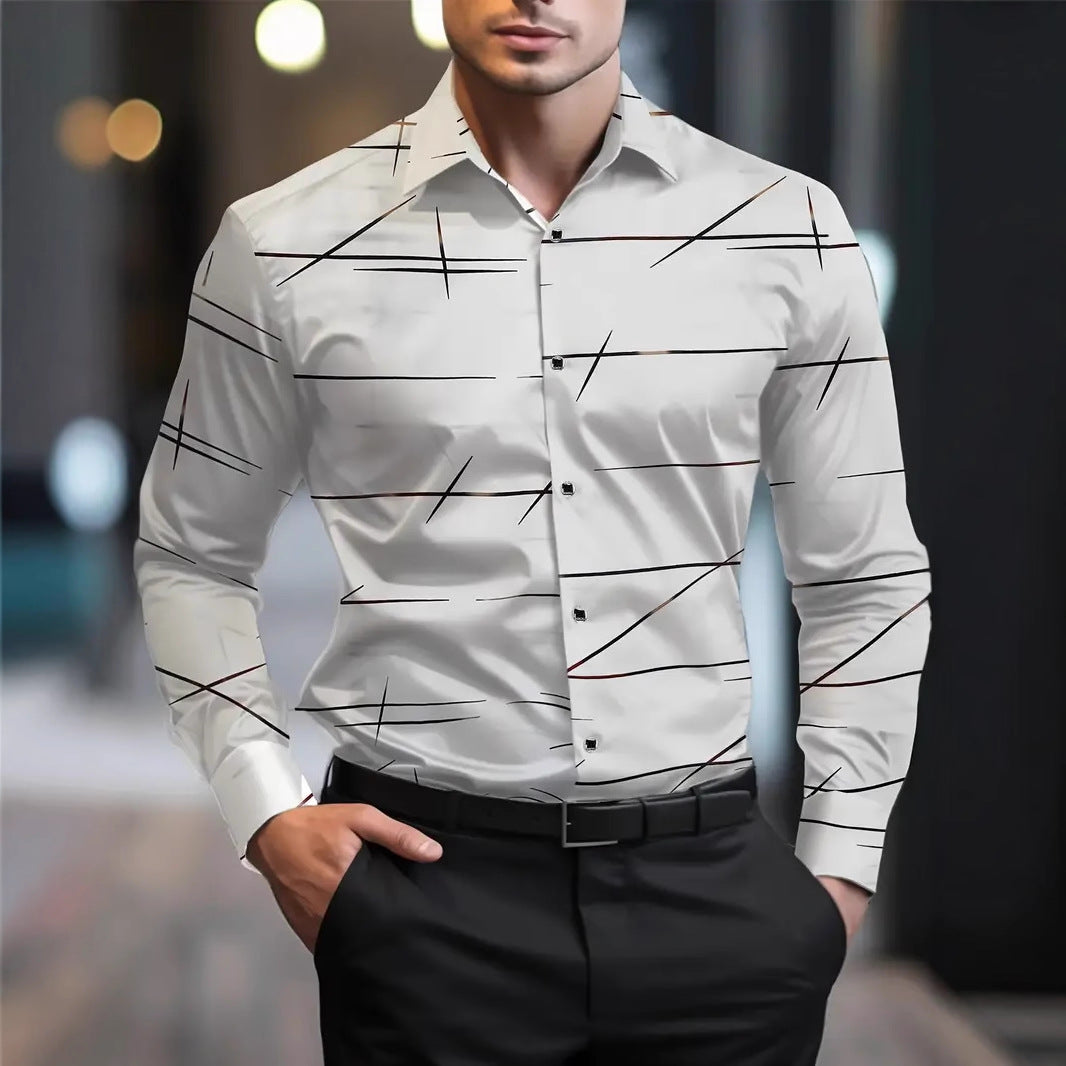 Herren Hemd mit raffiniertem Linienmuster Aliams