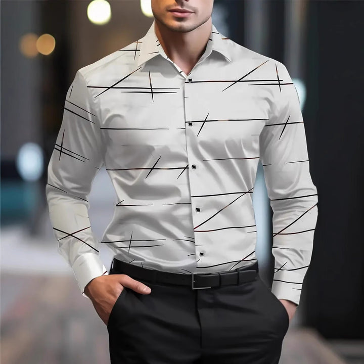 Herren Hemd mit raffiniertem Linienmuster Aliams