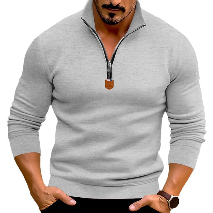 Herren Stepppullover mit modernem Zipper und schmalem Schnitt Aliams