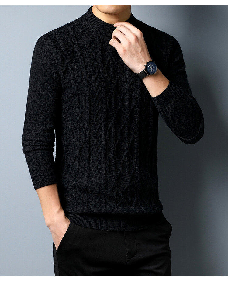 Herren Strickpullover mit strukturiertem Zopfmuster Aliams